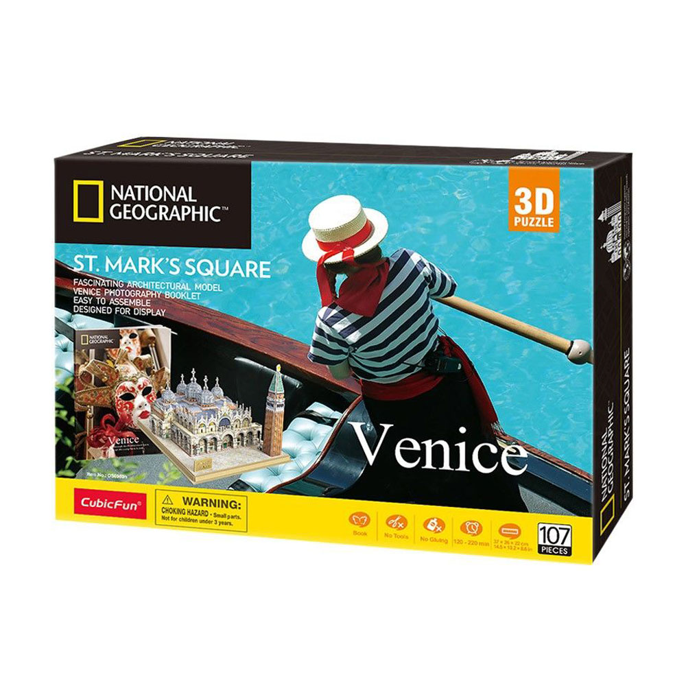 3D-конструктор CubicFun National Geographic Площа Святого Марка, від 5 років, 37*26*22 см, 107 деталей (DS0980h)